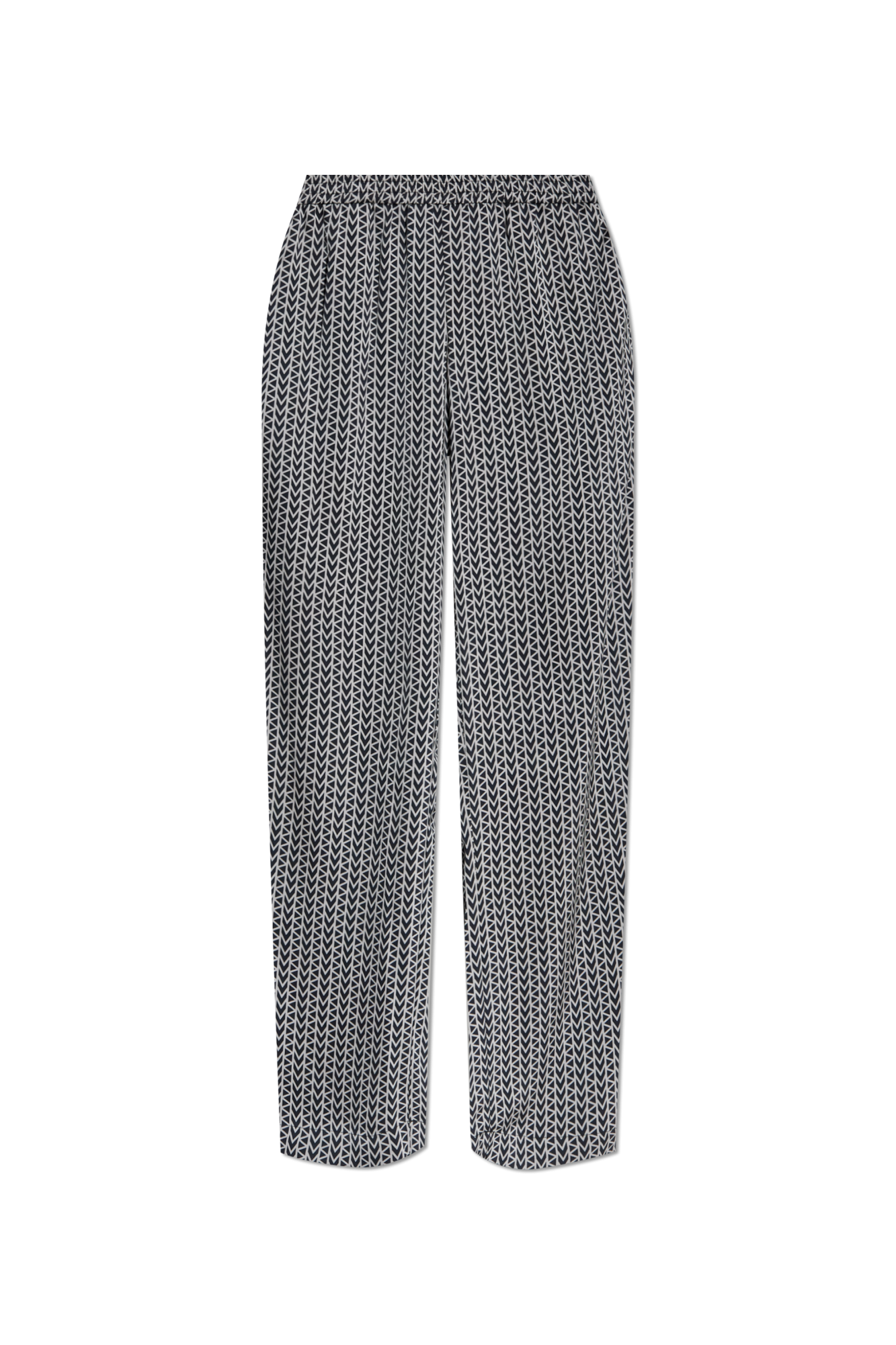 パンツ Michael Kors FW25 Printed satin pant (MT53H0DJLW NICKEL) Black Loose-fit trousers with monogram Michael Michael Kors